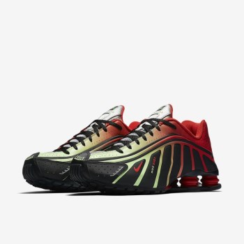 Nike Shox R4 Neymar Jr. - Férfi Utcai Cipő - Fekete/Metal Titán/Világos Zöld/Piros